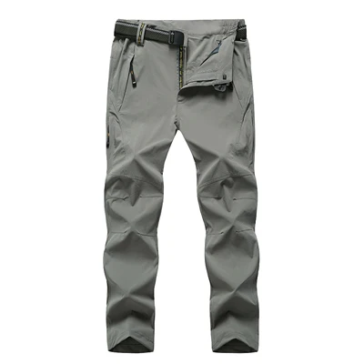 6XL 7XL 8XL Большие размеры мужские походные брюки ветрозащитные быстросохнущие на открытом воздухе мягкие оболочки брюки треккинговые походные спортивные штаны - Цвет: Серый