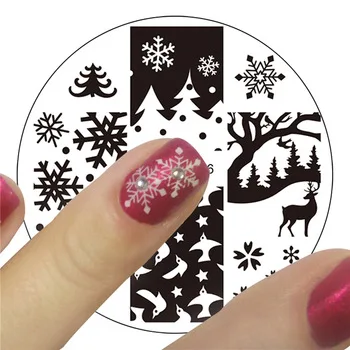 WUF 1 Pc Christmas XMAS Theme Nail Art Stamp Template Image Plate YZWLE Nail Stamping Plates Set