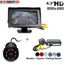 Koorinwoo Wireless Car Parking Sensors trajectory Movable Parking Guide camera Reversing Radars Car Monitor Parktronic Detector