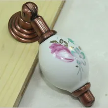 vintage shaky pendant furniture knob printing ceranic drawer cabinet knob antique copper dresser cupboard door drop handle knob