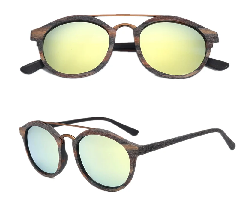 Ретро стиль, деревянные солнцезащитные очки, мужские, ацетатные, Oculos De Sol Feminino De Marca, тренд, брендовые, для женщин, на заказ, 98 - Цвет линз: C99 YELLOW