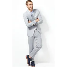 Простые Стильные светло-серый мужской костюм из 2 предметов(куртка+ брюки+ галстук) slim Fit Жених Пром Terno Masculino Trajes De Hombre Блейзер 83