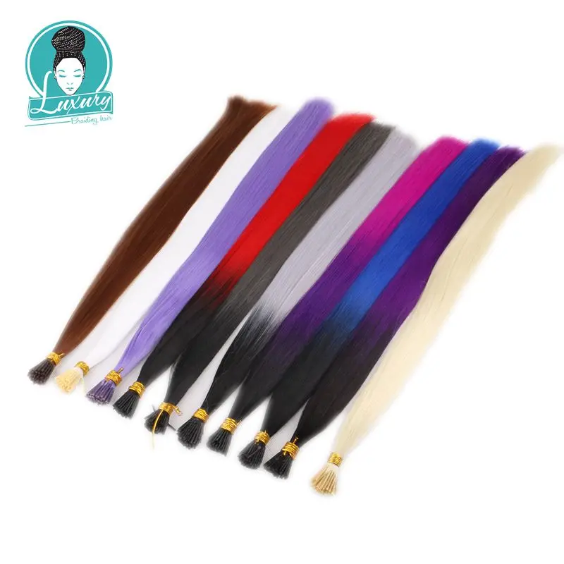 I Tip Feather Synthetic Pre Bonded Hair Extensions Luxury for Braiding 22