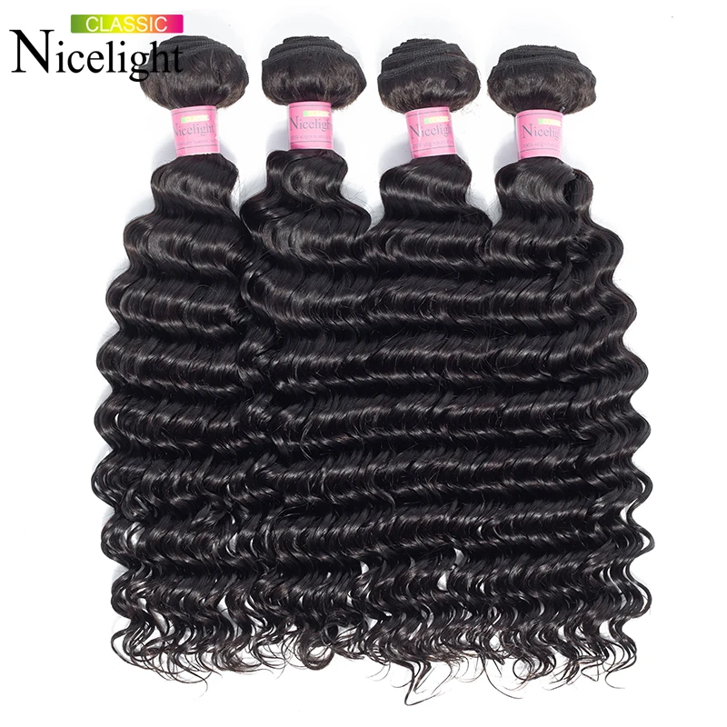 

Deep Wave Hair Bundle Brazilian Hair Nicelight One Single Deal Brazilian Hair Weave Bundles Hair Extension 1/3/4 Bundle Deals