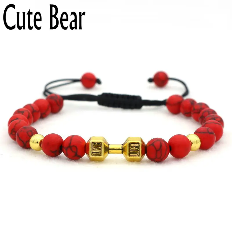 Женский браслет из Красного камня|bead bracelet|dumbbell braceletbracelet unisex |