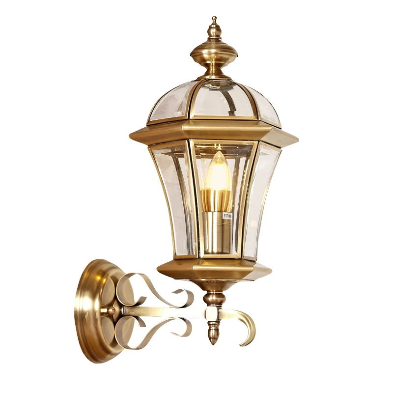 

Europe style all copper creative wall lamps country Aisle corridor stairs decoration E27 bulb wall mounted lamp lighting fixture