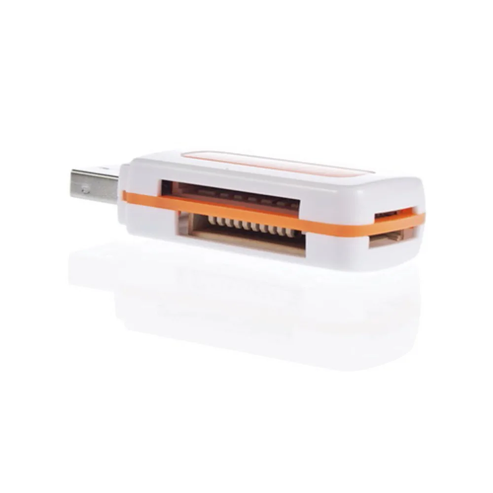 

1pcs USB 2.0 4 in 1 Memory Multi Card Reader for M2 for SD SDHC DV Micro SD TF Card Wholesale Orange Drop Shipping