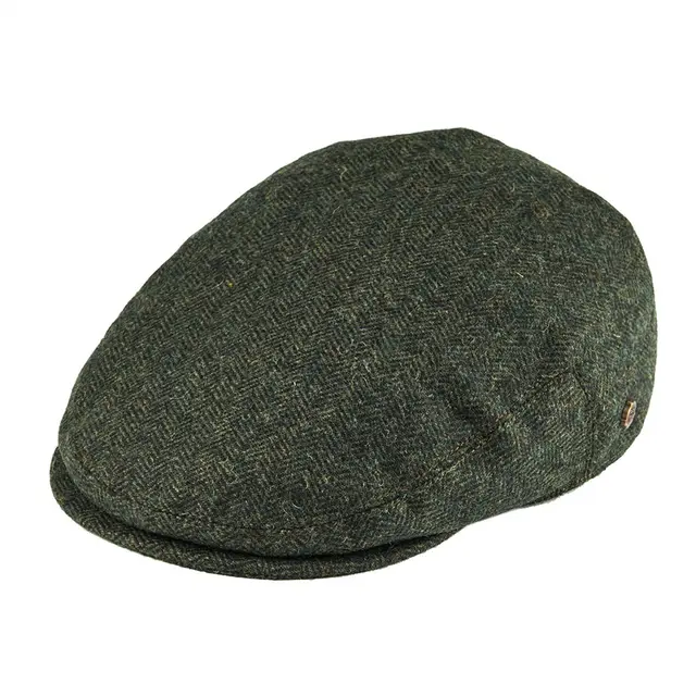 tweed herringbone flat cap