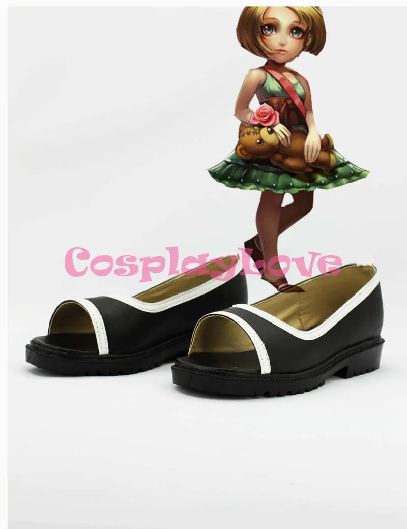 

Custom Made American Game LOL Annie Cosplay Boots Black Shoes For Christmas Halloween Festival
