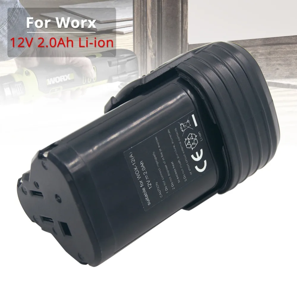 

Power Tools Replacement Battery 12V 2000mAh Lithium for Worx rechargeable Battery WA3503 WA3509 Cordless Drills WX125 WX382
