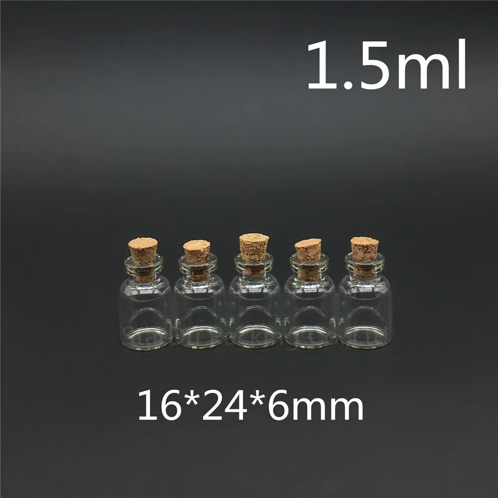 

Free Shipping Mini Glass Bottle With Cork 1.5ml, Glass vial, Flint Glass Bottle 1.5cc, Small Essential Oil Bottle 1000pcs/lot