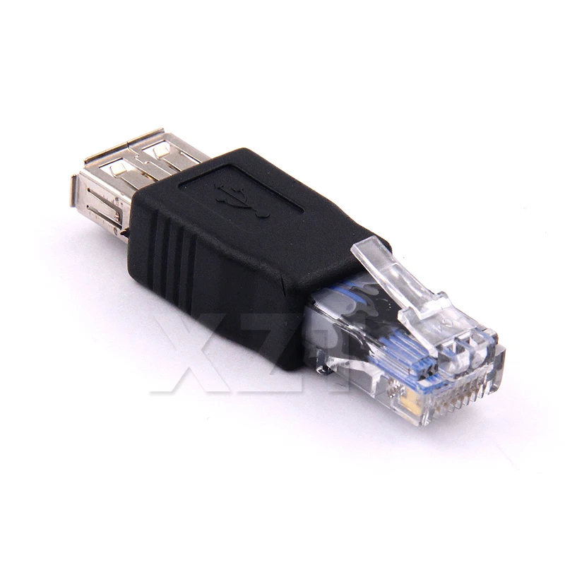 10 шт./лот разъем адаптер RJ45 с разъемом типа Папа USB 2 0 AF гнездо сетевой кабель LAN для