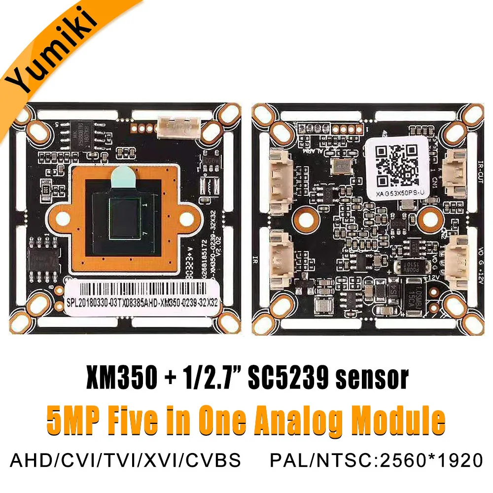 

5MP FHD PAL/NTSC 2560*1920 XM350+SC5239 1/2.7" sensor XVI/AHD/CVI/TVI/CVBS 5 in 1 cctv analog video camera module