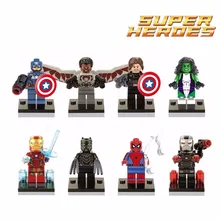 

Black panther super heroes legoing marvel Captain America Building Blocks Toys for children Spiderman Iron Man for Children gift
