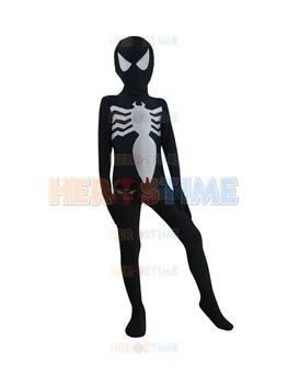 

Black Symbiote Vemon Spiderman Costume Fullbody Spandex Kids Spiderman Cosplay Zentai Suit Superhero Party Costume free Shipping