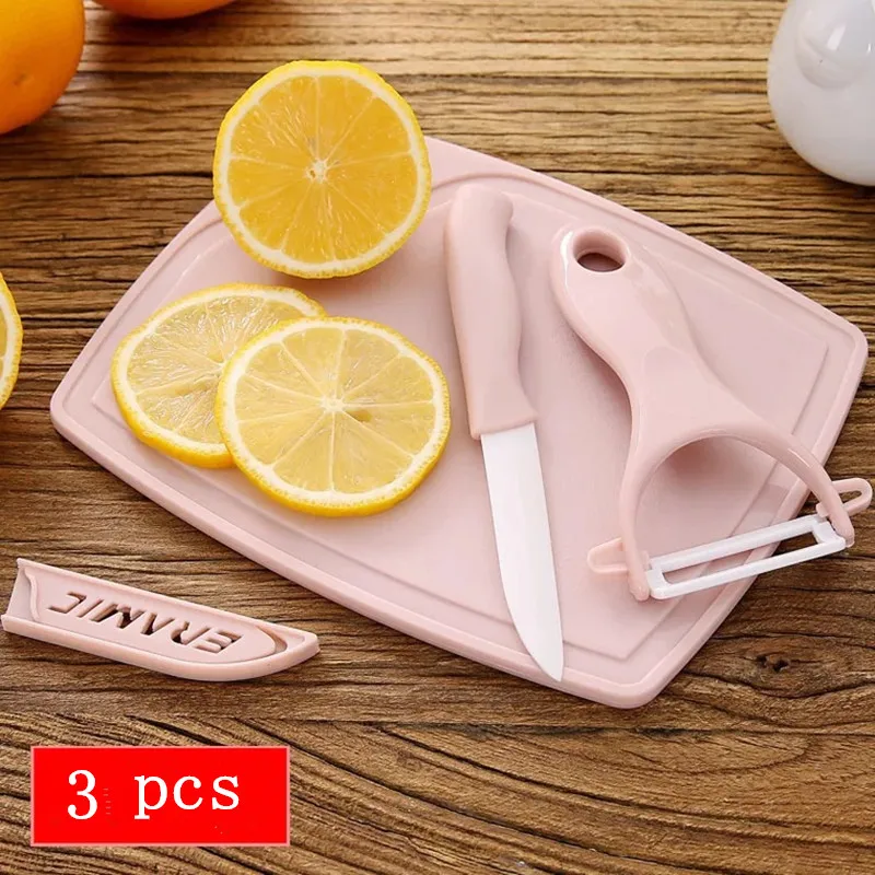

Ceramic Kitchen knives Cook Tools Set Fruit Vegetable Peeler&Zesters Fruit Planer Gadgets Paring Knife Chopping Cutting board