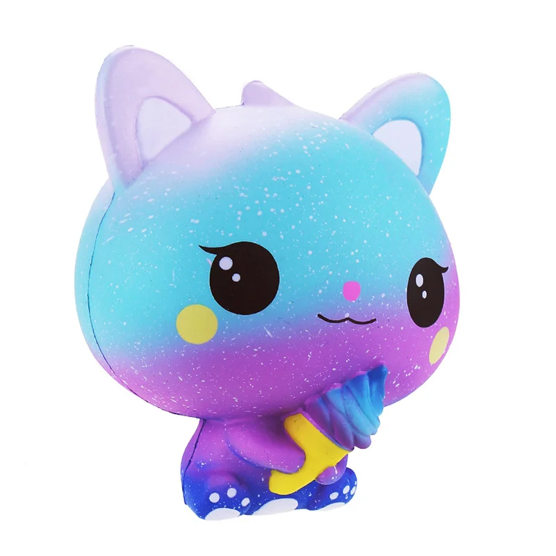 

New Galaxy Ice Cream Cat Squishy Slow Rising Cute Jumbo Phone Strap Soft Squeeze Scented Bread Cake Toy Gift Kid Fun 11*11*7CM