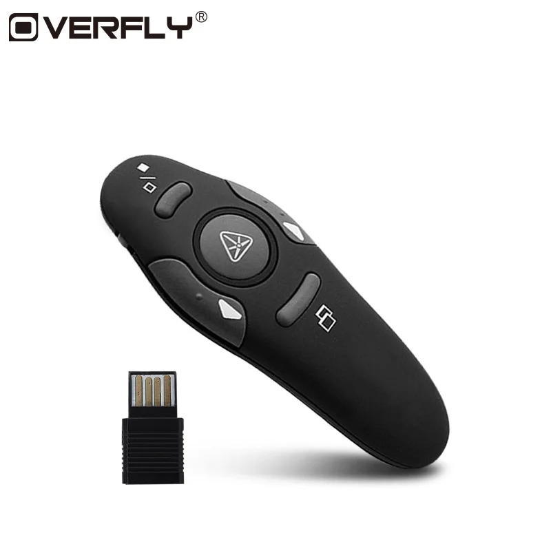 

Overfly USB RF Laser Pointer Pen 2.4GHz Wireless Presenter Pointers Pen Red Light Remote Control For Turning PPT Presentation