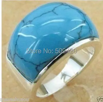 

XFS20141er>Jewellery pretty turquoise men's ring size 8-11