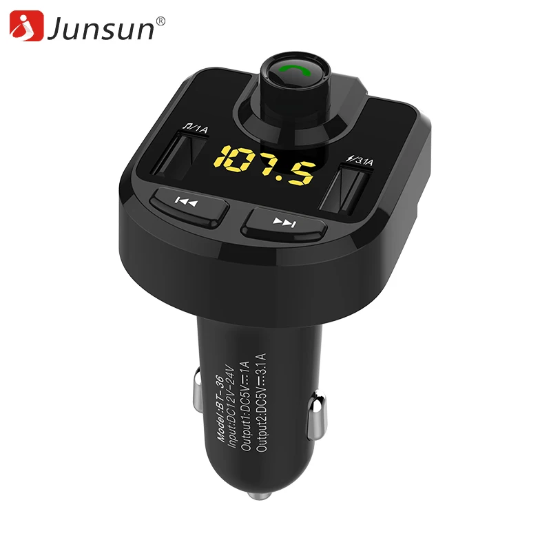 Junsun FM Transmitter Modulator Bluetooth Hands free Wireless