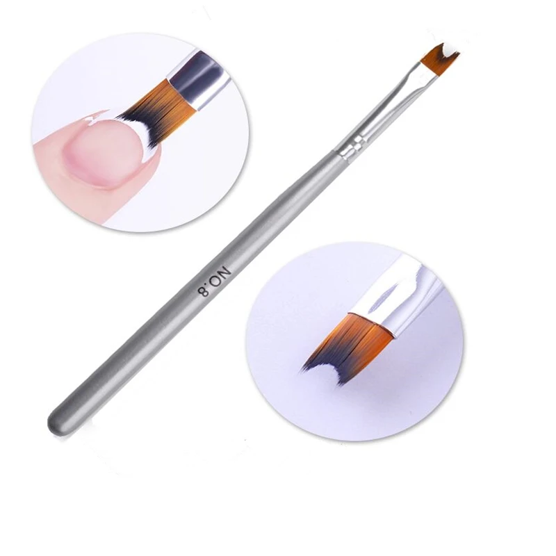 2pcs Nail Art Brush French Half Moon Polish Tips Decoration UV Gel