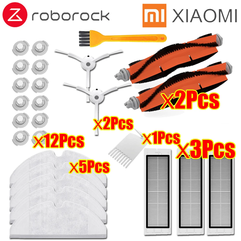 Тряпки для мокрой уборки фильтр боковая щетка рулон щетка подходит для Xiaomi Roborock Robot S50 S51 Запчасти для пылесоса наборы