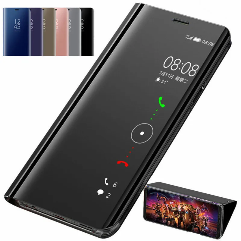Умный зеркальный флип чехол для телефона Samsung Galaxy A01 A11 A21 A31 A41 A70E Роскошный