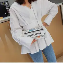 DHL, 10 шт., газетный принт, Женская Повседневная Сумка-конверт, клатчи на день, кошелек на цепочке, сумка-мессенджер, сумка на плечо, сумка