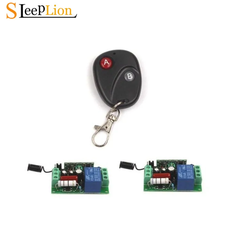 

Sleeplion AC 220V 10A 1CH Relay Switch Remote Light Switch Transmitter+2 Receiver 220V Module For TV Lights Door 433MHz/315MHz