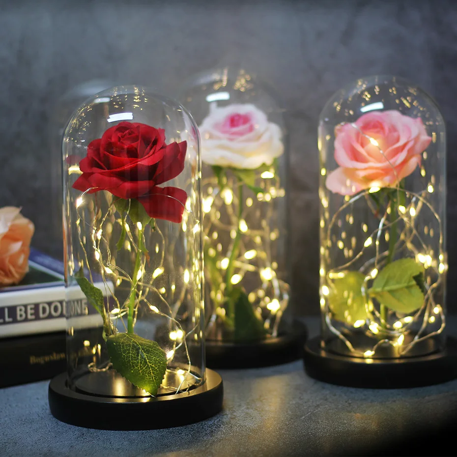Настенный светильник с розовым цветком на батарейках, настольная лампа, романтический праздничный светильник на день рождения, подарки для мамы и дочки, домашний декор