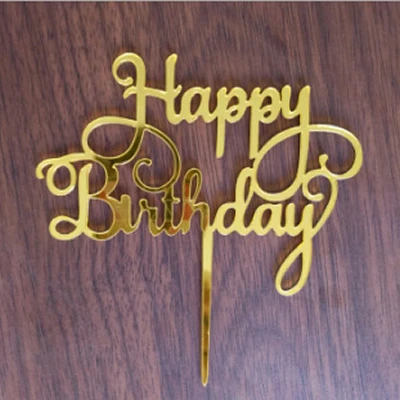 С днем рождения Любовь флаг торт Топпер акриловые письмо цвета: золотистый, серебристый многослойный топ флаг украшение для День рождения свадебные принадлежности - Цвет: 007