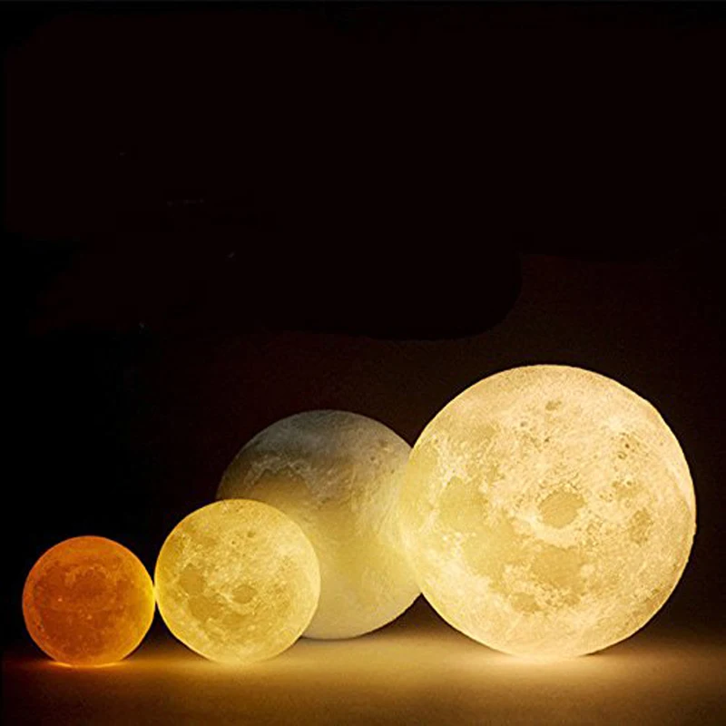 

Xsky Rechargeable 3D Print Moon Table Lamp RGB Color Change Touch Switch Bedroom Bookcase Desk Decor Night Light Creative Gift