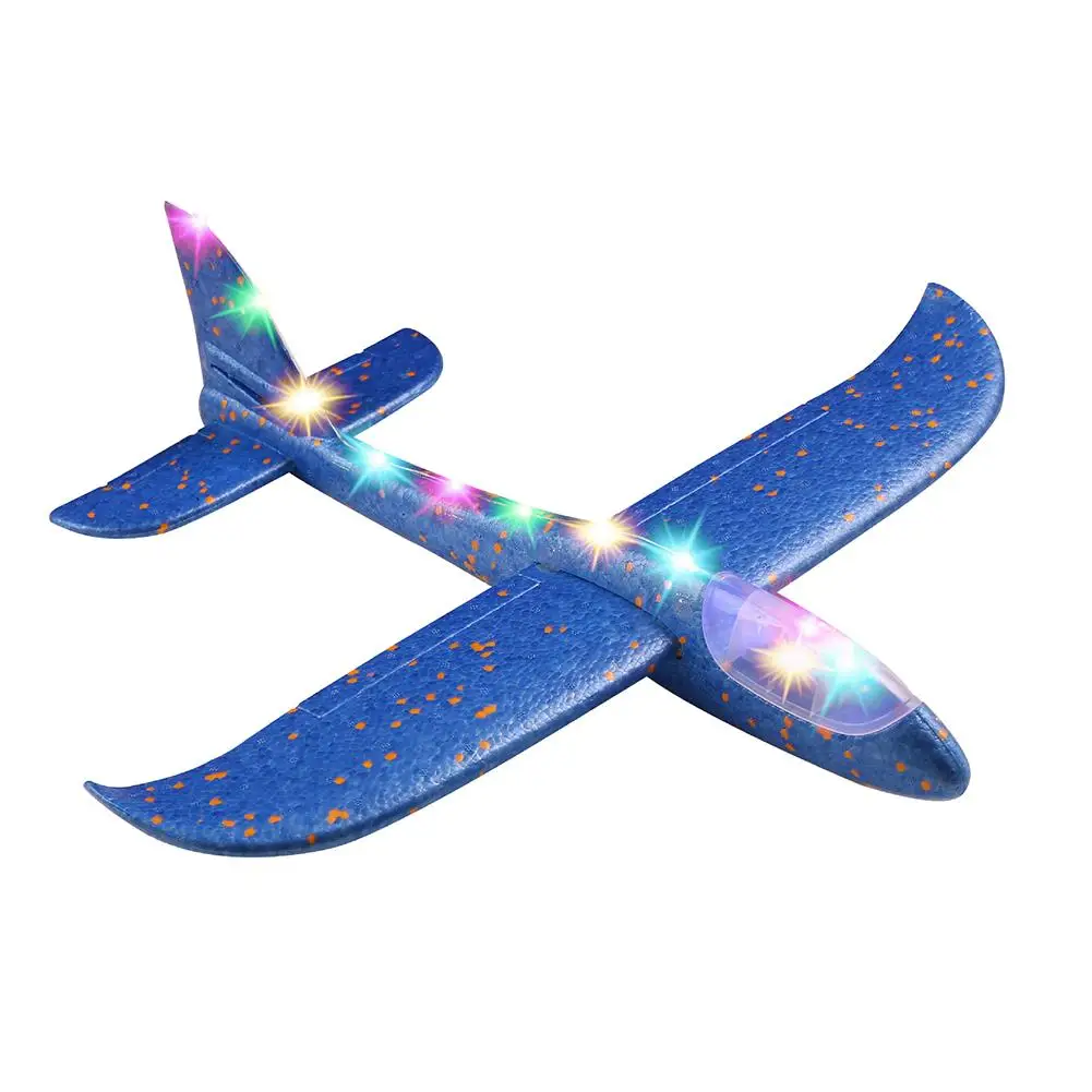 

47CM DIY Assembled LED Aircraft Model Hand-Made Material Foam Hand Throwing Aircraft Technology Children Toys Outdoor Toys