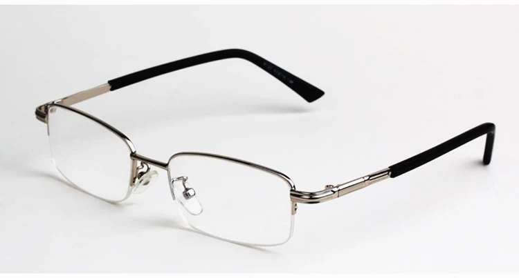 SWOKENCE+ от 0,5 до+ 4,0 небьющиеся очки для чтения для мужчин и женщин, качественные брендовые металлические очки с полуоправой для дальнозоркости, очки против усталости G386 - Цвет оправы: Серебристый