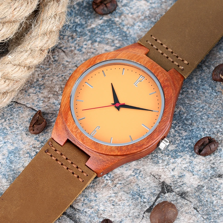 Nature Sandalwood Watches Creative Novel Bamboo Fashion Mens Women Sport Quartz Wrist Watch Analog Genuine Leather Band Strap 2018 (2)