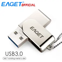 EAGET USB 3,0 флеш-накопитель USB флешка 32 ГБ Флешка 16 ГБ 360 градусов вращающийся диск USB палка цепь памяти для ноутбука ПК