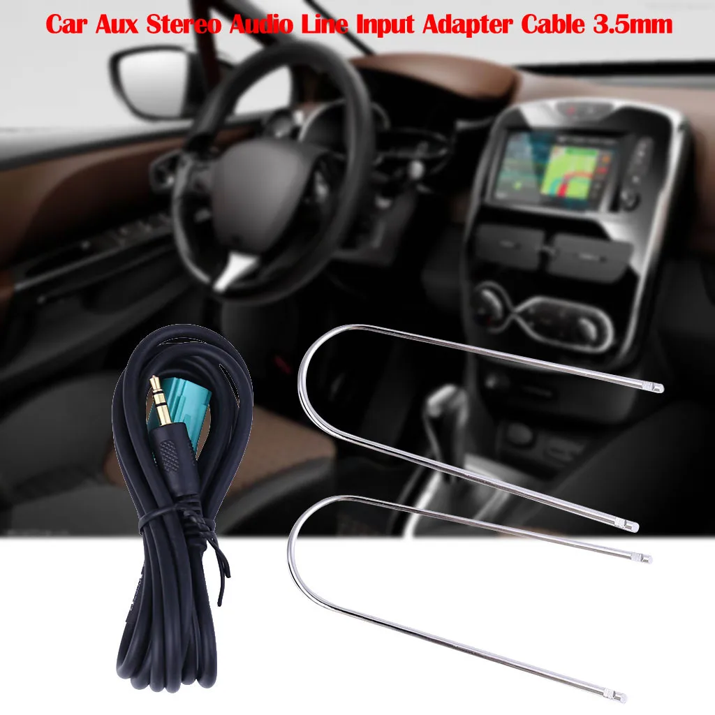 High Quality Car Aux Stereo Audio Line Input Adapter Cable 3.5mm for Renault Clio Megane Drop Shipping