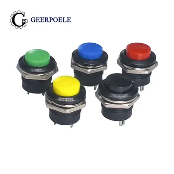 

25pcs 50pcs R13-507 16mm Lockless Reset 250V 3A Push Button Switch Round Switch Bouton Poussoir Metal Interrupteur
