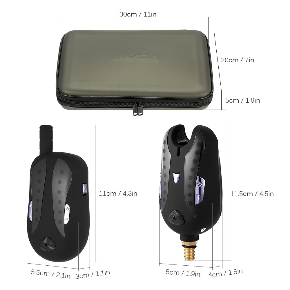 Lixada Wireless Fishing Bite Alarms Set Digital Receiver Sound Alert Kit Carp Fishing LED Indicator Pesca Accessories