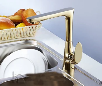 

2018 New luxury Gold plated antique copper Kitchen Bathroom Sink Faucet Single hole hot and cold Basin Mixer taps