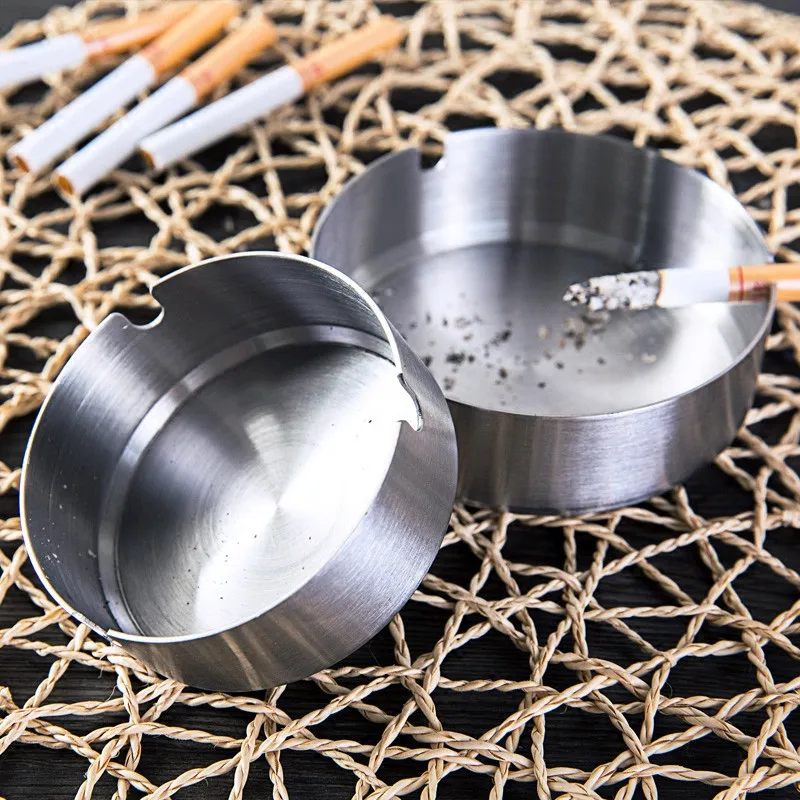 Нержавеющая сталь пепельницы для курения электронных сигарет аксессуар круглая для сигарет 8 см/12 см(диаметр