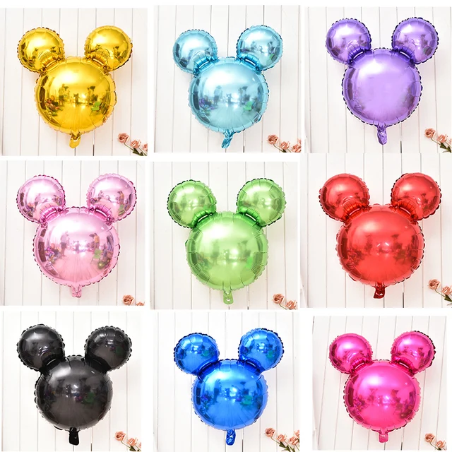 5pcs Mini Mickey Head Aluminum Foil Balloons Birthday Minnie Mickey Party Baby Hundred Days Mickey Mouse Cartoon Balloons Toys