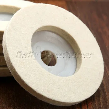 1Pcs 4Inch Dia 100mm Round Polishing Wheel Wool Felt Buffing Polishers Pad Pearl Cloth Buffing Wheels Abrasive Tool Car Styling