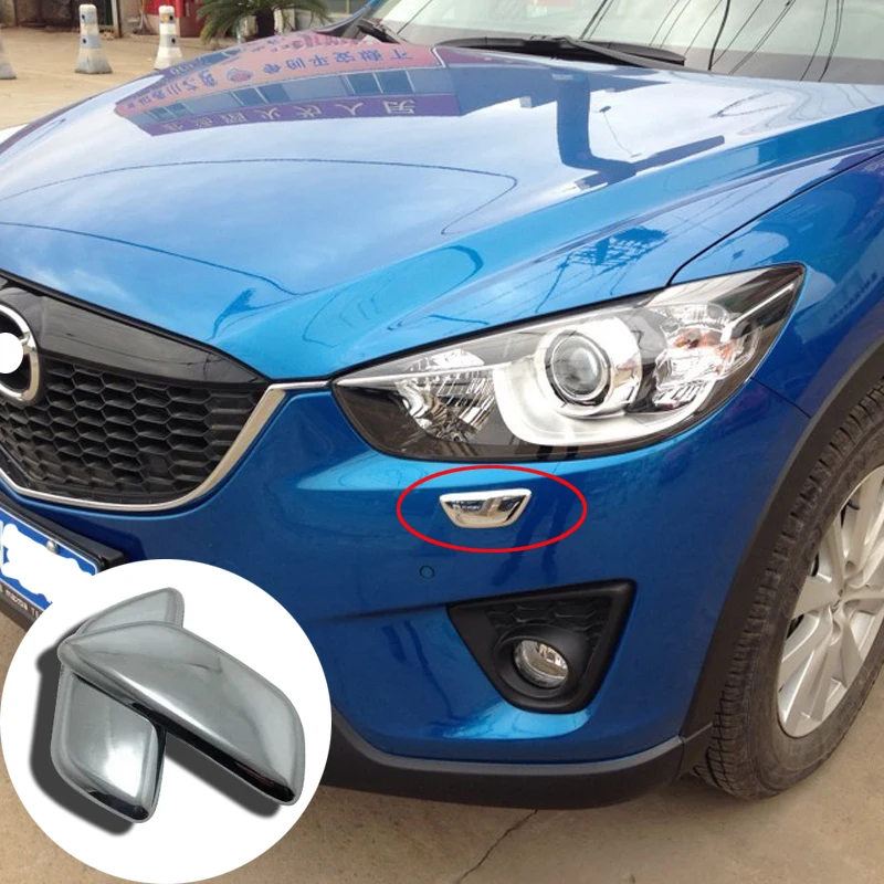 

Auto accessories Fit For Mazda CX-5 CX5 2012 2013 2014 2015 2016 ABS Chrome Front Headlight Cleaning cover Trim 2pcs