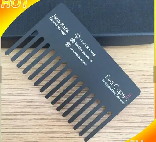 100pcs Lot B Shape Special Black Metal Business Cards