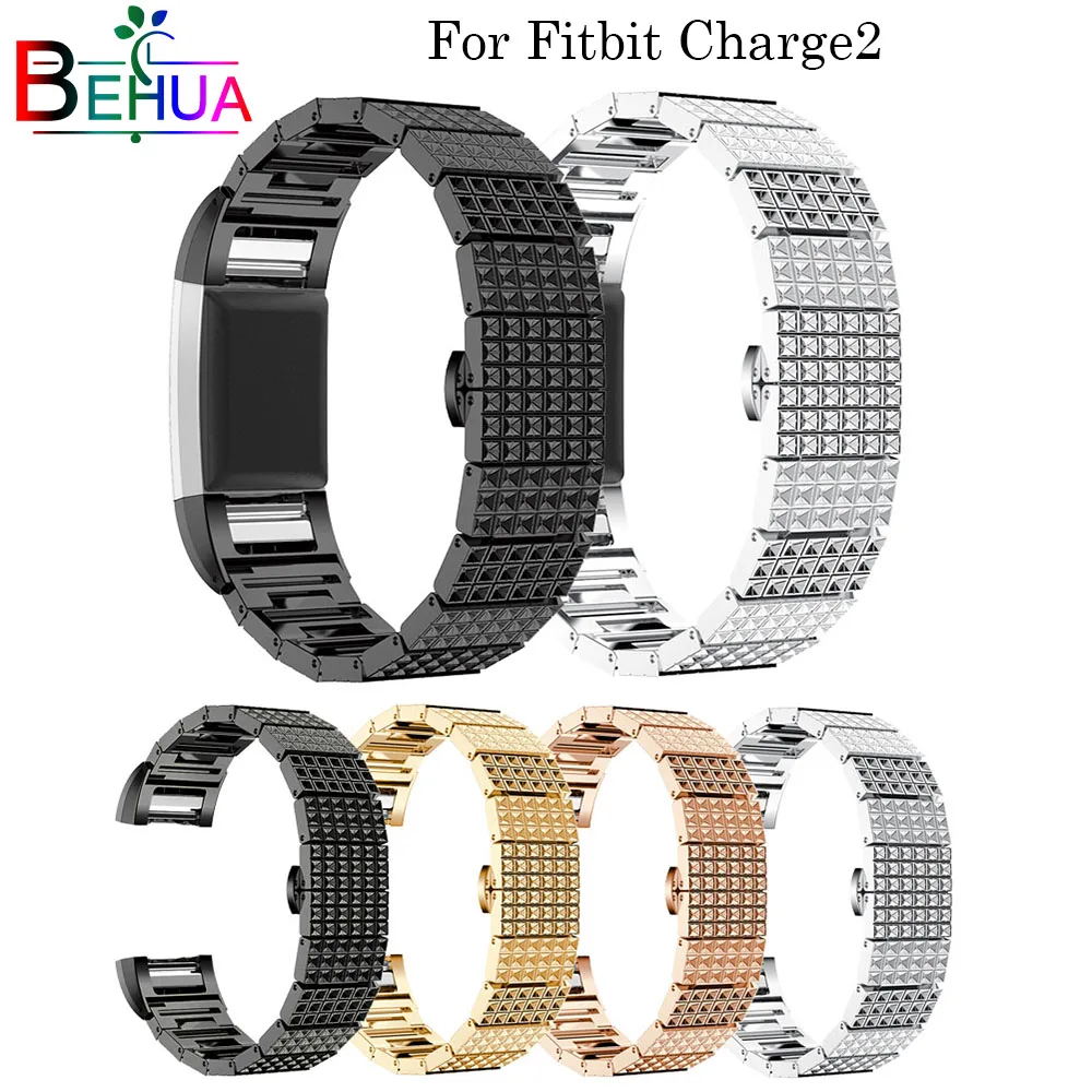 Металлический ремешок из нержавеющей стали для Fitbit Charge 2 smart placement Бабочка Пряжка модный браслет часы ремешок ремни