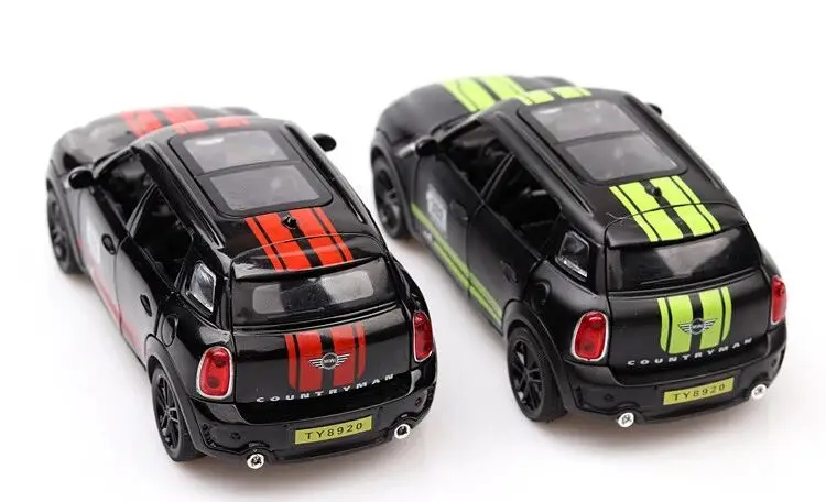 

New 1:32 model simulation child toy pull back Alloy Sports Car Sound Light Pull Back Toy Car For baby toys cars for mini cooper