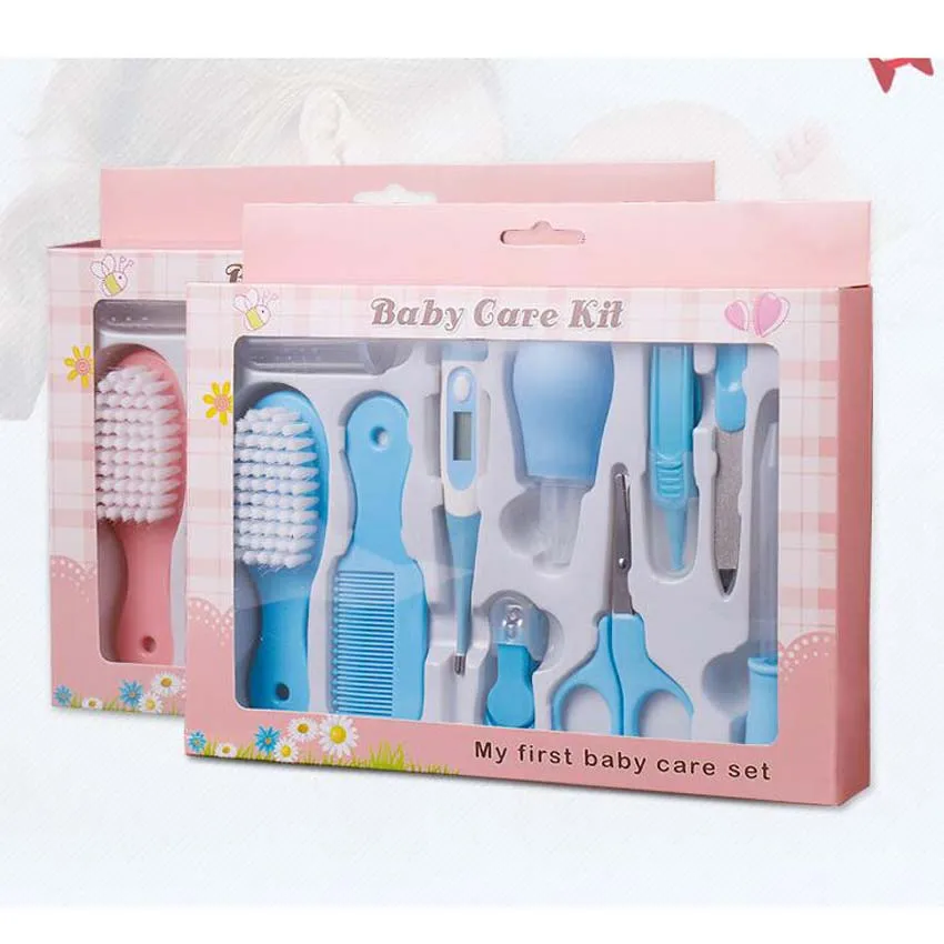 New 10PcsSet Newborn Baby Kids Nail Hair Health Care Thermometer Grooming Brush Kit New Baby Care Suit