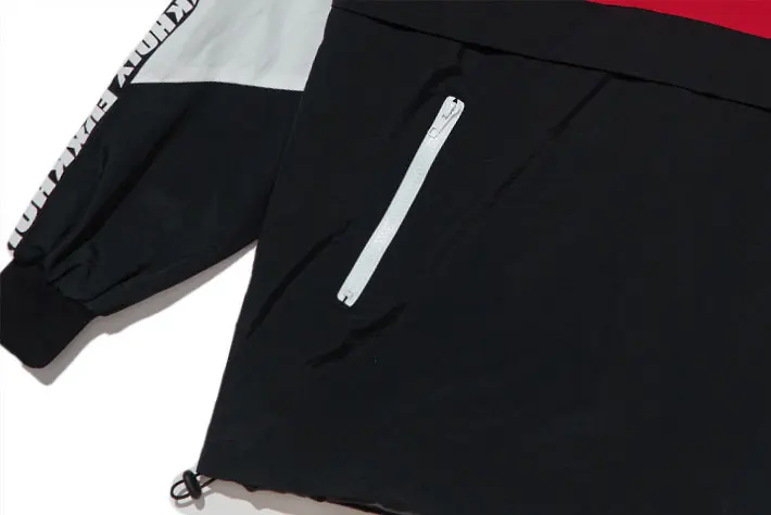 Patchwork Color Block Pullover Hooded Jackets 12