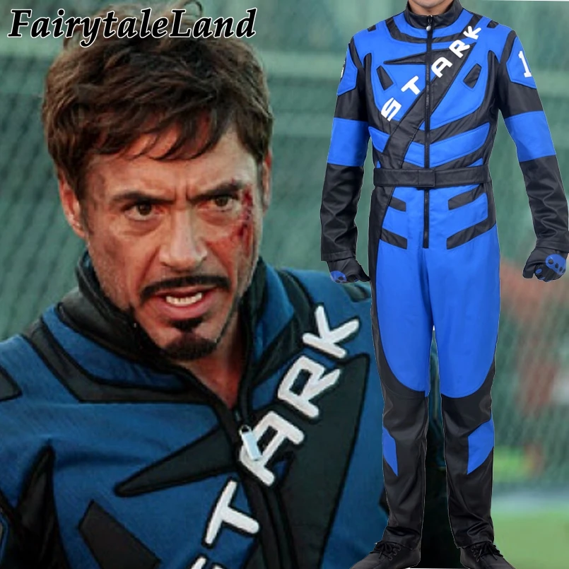 Iron man Cosplay costume superhero Costume Tony Stark Iron man racing